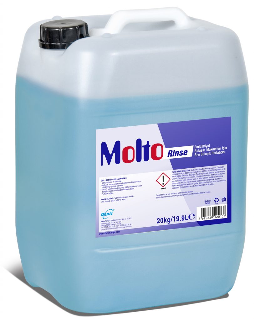 Deniz Moltorinse Endüstriyel Bulaşık Makinesi İçin Sıvı Bulaşık Parlatıcı 20 Kg